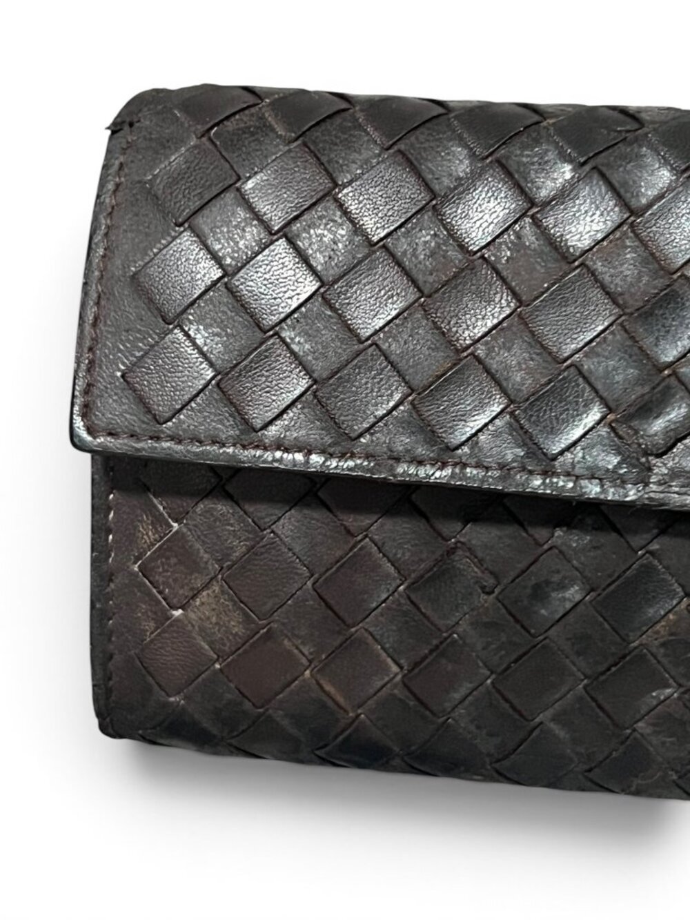 Bottega Veneta Intrecciato Woven Leather Bifold Wallet in Chocolate Brown - Picture 2 of 10